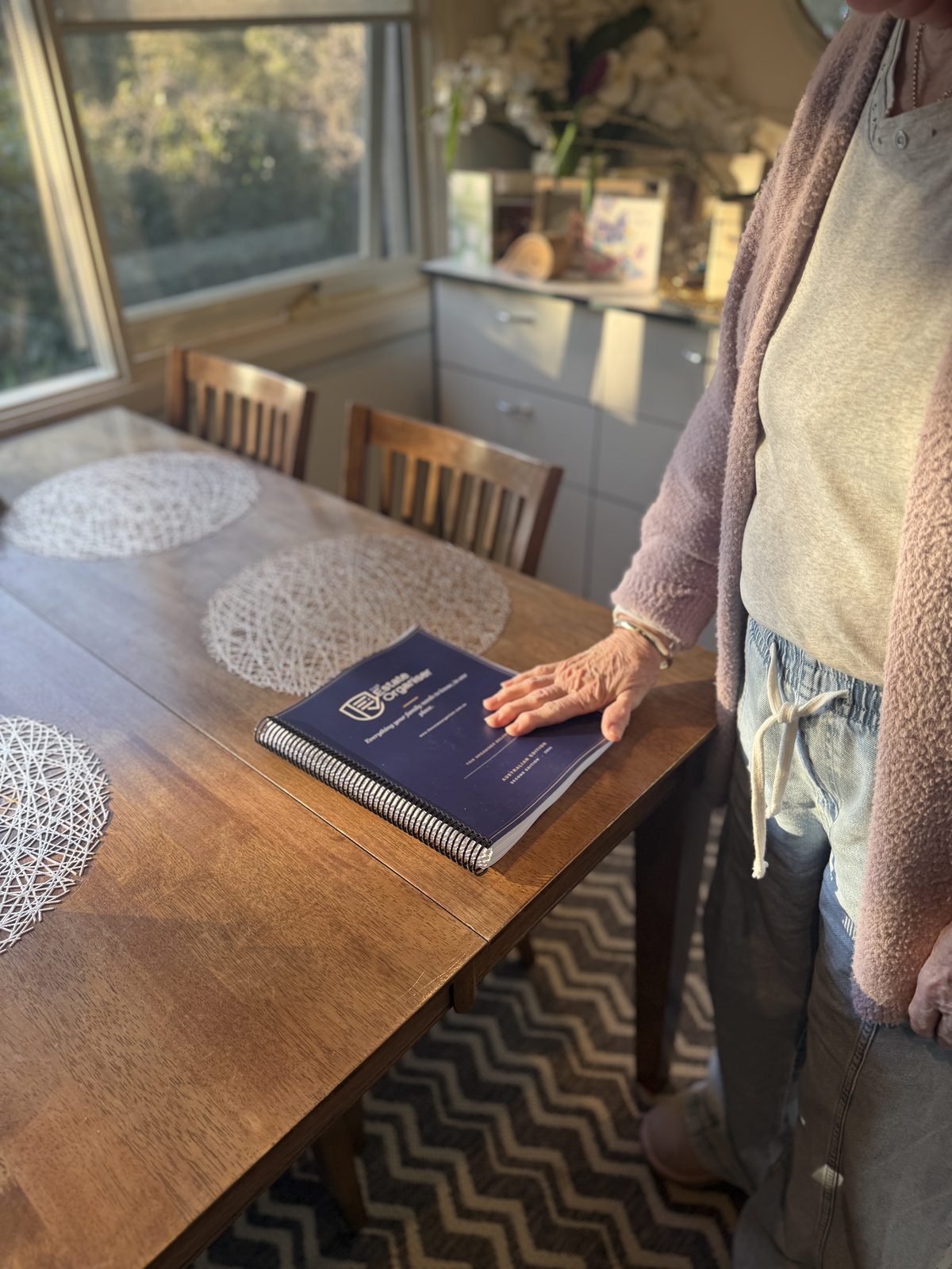 The Estate Organiser, printed edition, on a kitchen table